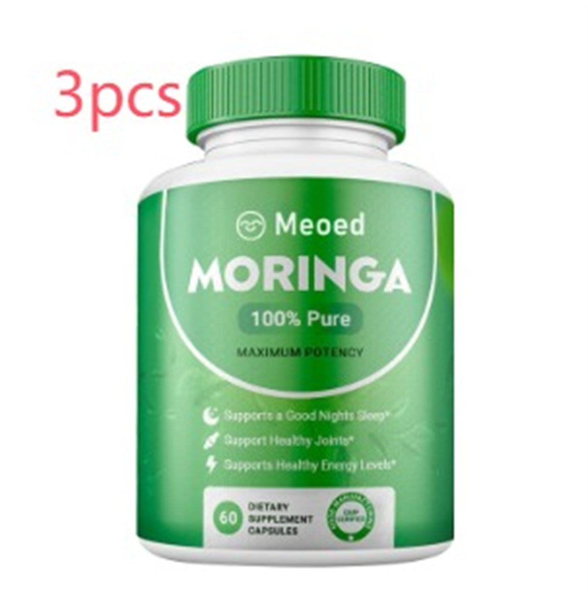 Moringa Leaf Capsules Pure Moringa Powder, Energy, Skin, Immune & Gut Health Superfood, Rich in Antioxidants, Essential Vitamins & Amino Acids, Natural Green Superfood Supplement - 60 Count