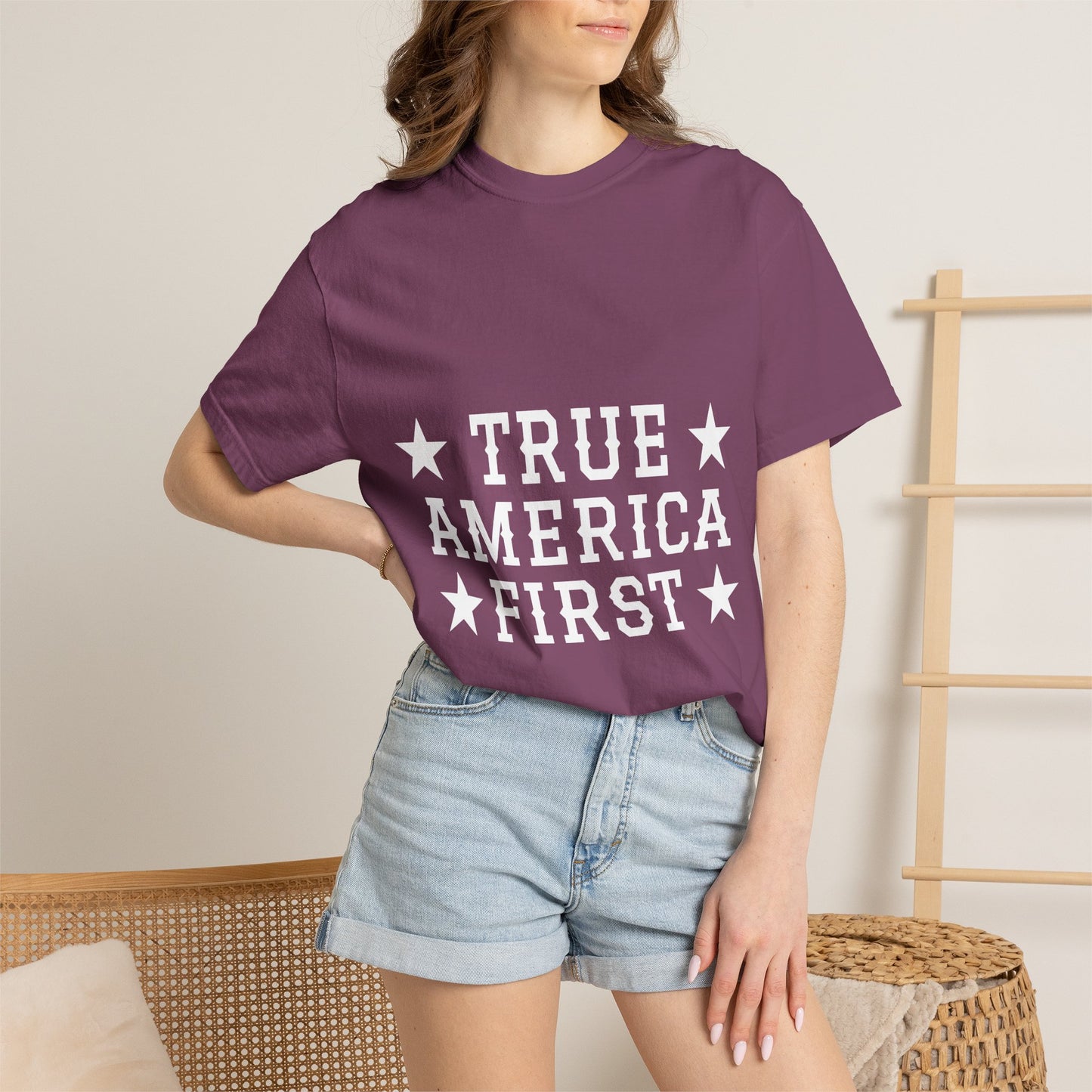 Personalized True American T-Shirt - Customized Patriotic USA Flag Shirt