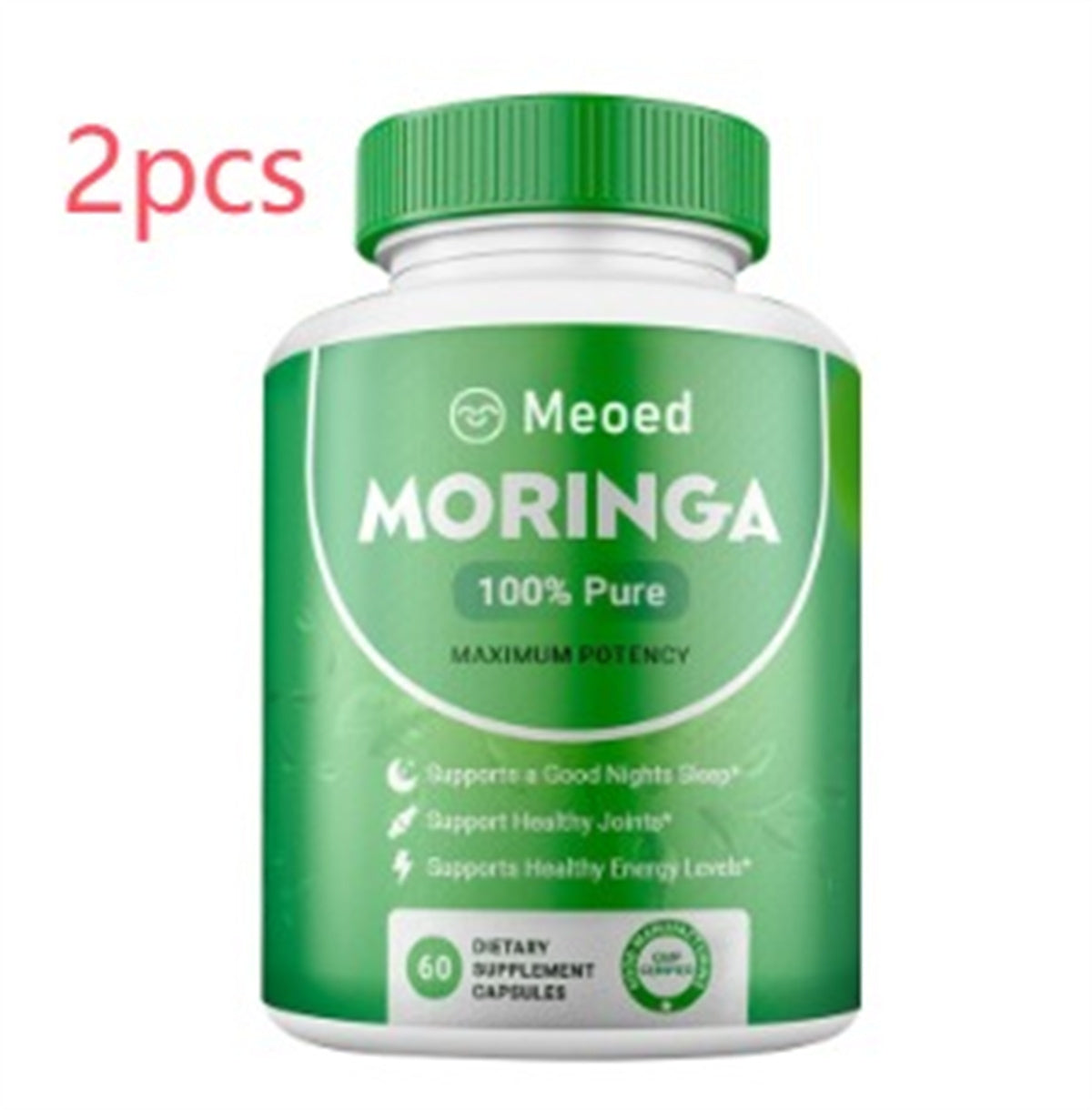 Moringa Leaf Capsules Pure Moringa Powder, Energy, Skin, Immune & Gut Health Superfood, Rich in Antioxidants, Essential Vitamins & Amino Acids, Natural Green Superfood Supplement - 60 Count