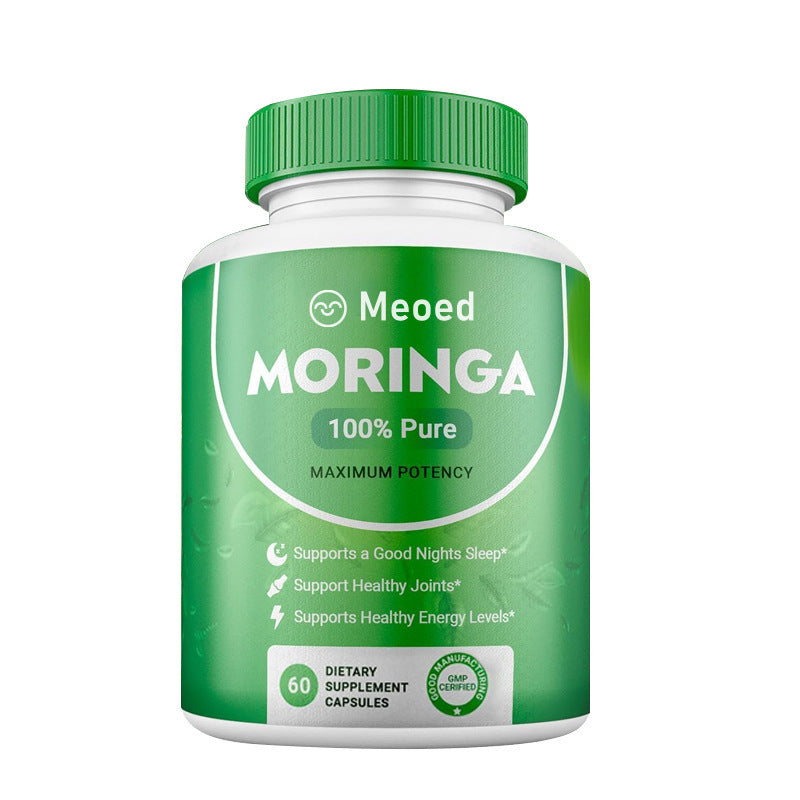 Moringa Leaf Capsules Pure Moringa Powder, Energy, Skin, Immune & Gut Health Superfood, Rich in Antioxidants, Essential Vitamins & Amino Acids, Natural Green Superfood Supplement - 60 Count