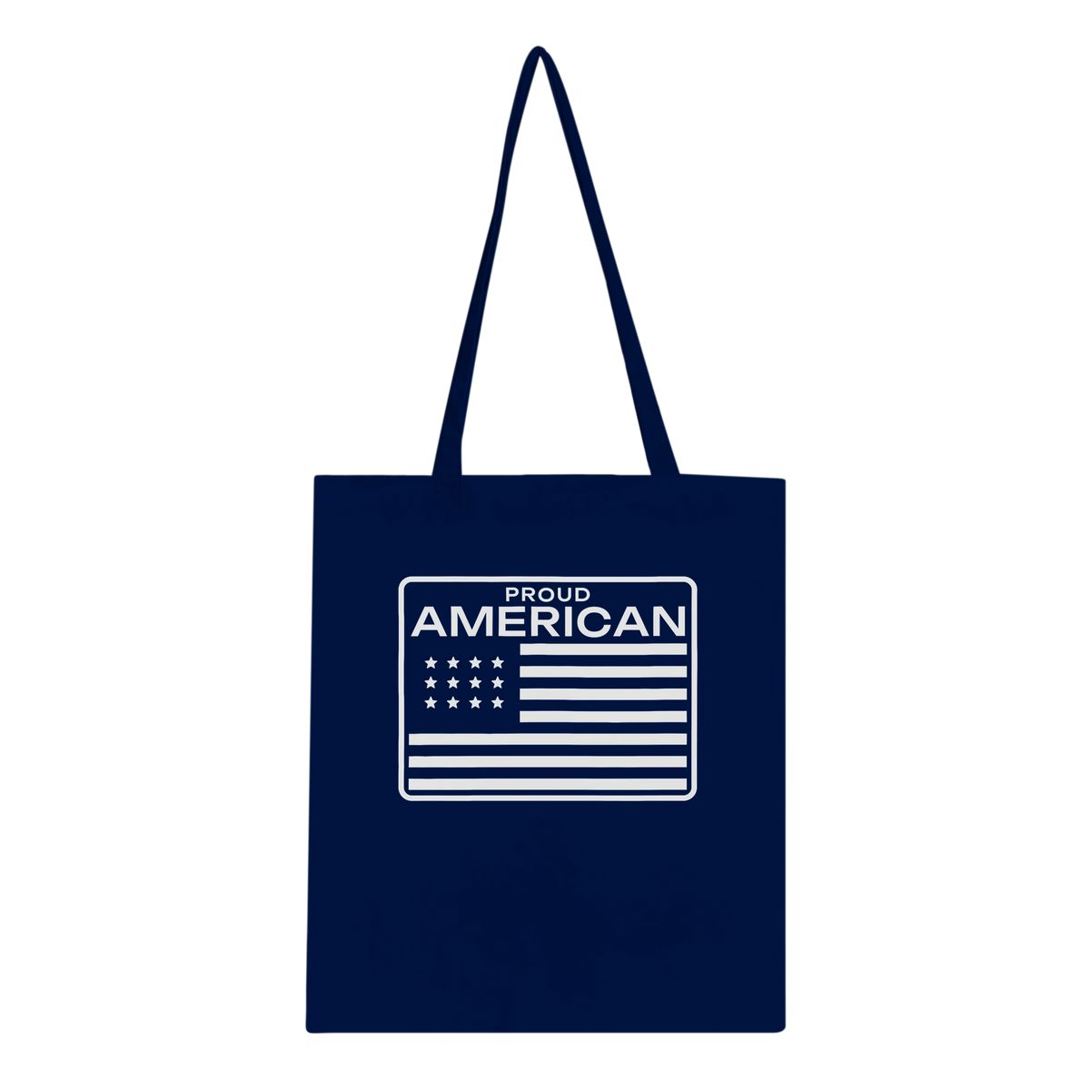 Proud American Flag Patch Classic Tote Navy front | True American