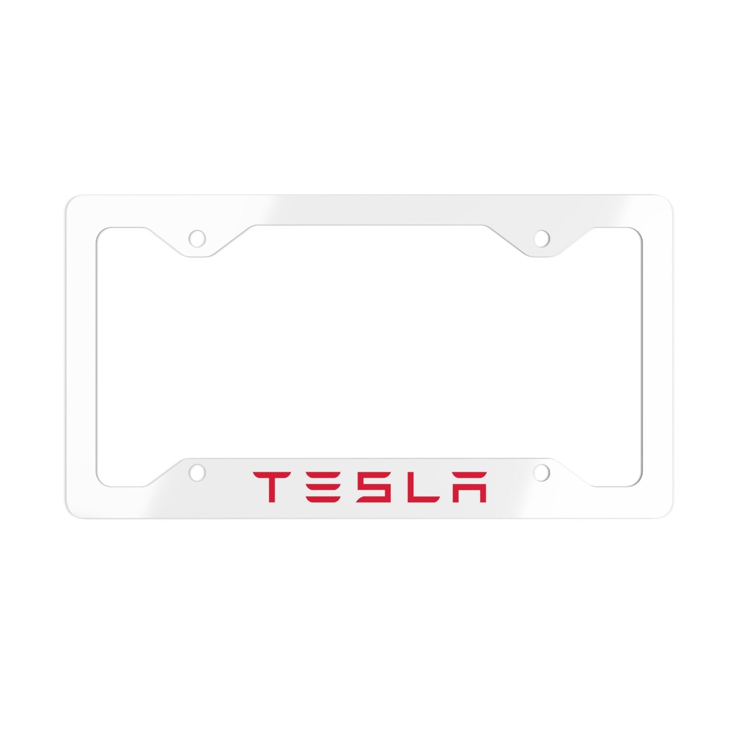 Tesla Red Metal License Plate Frame