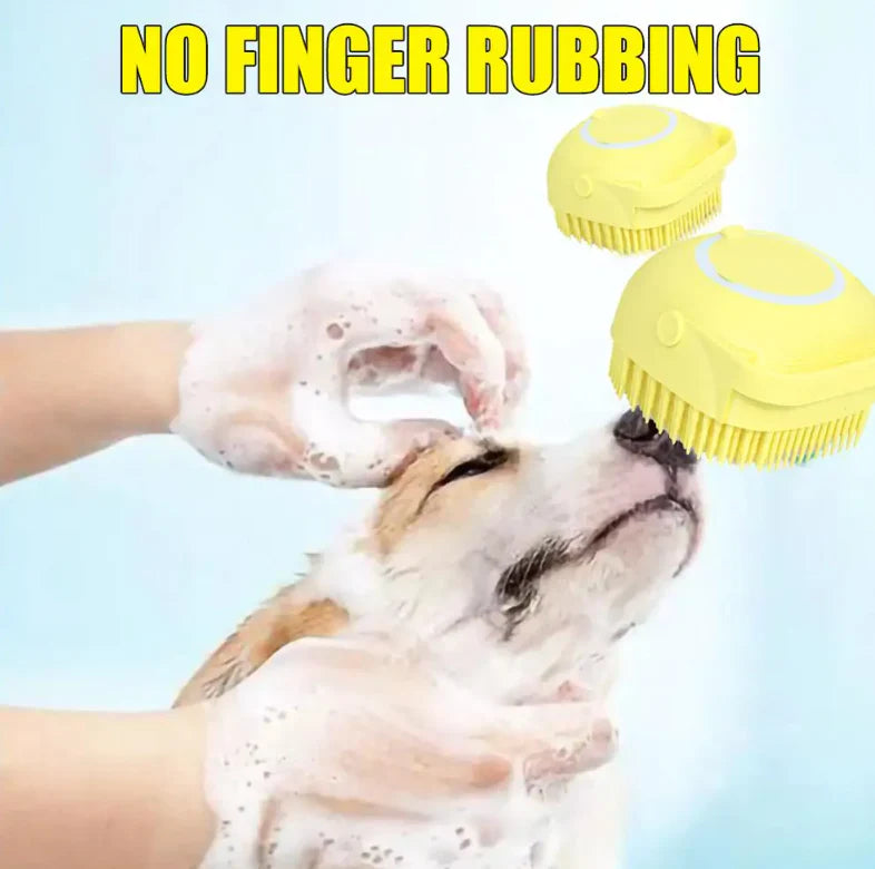 Soft Silicone Dog Brush, Bathroom Dog Bath Brush Massage Gloves Soft Safety Silicone Comb with Shampoo Box Pet Accessories for Cats Shower Grooming Tool