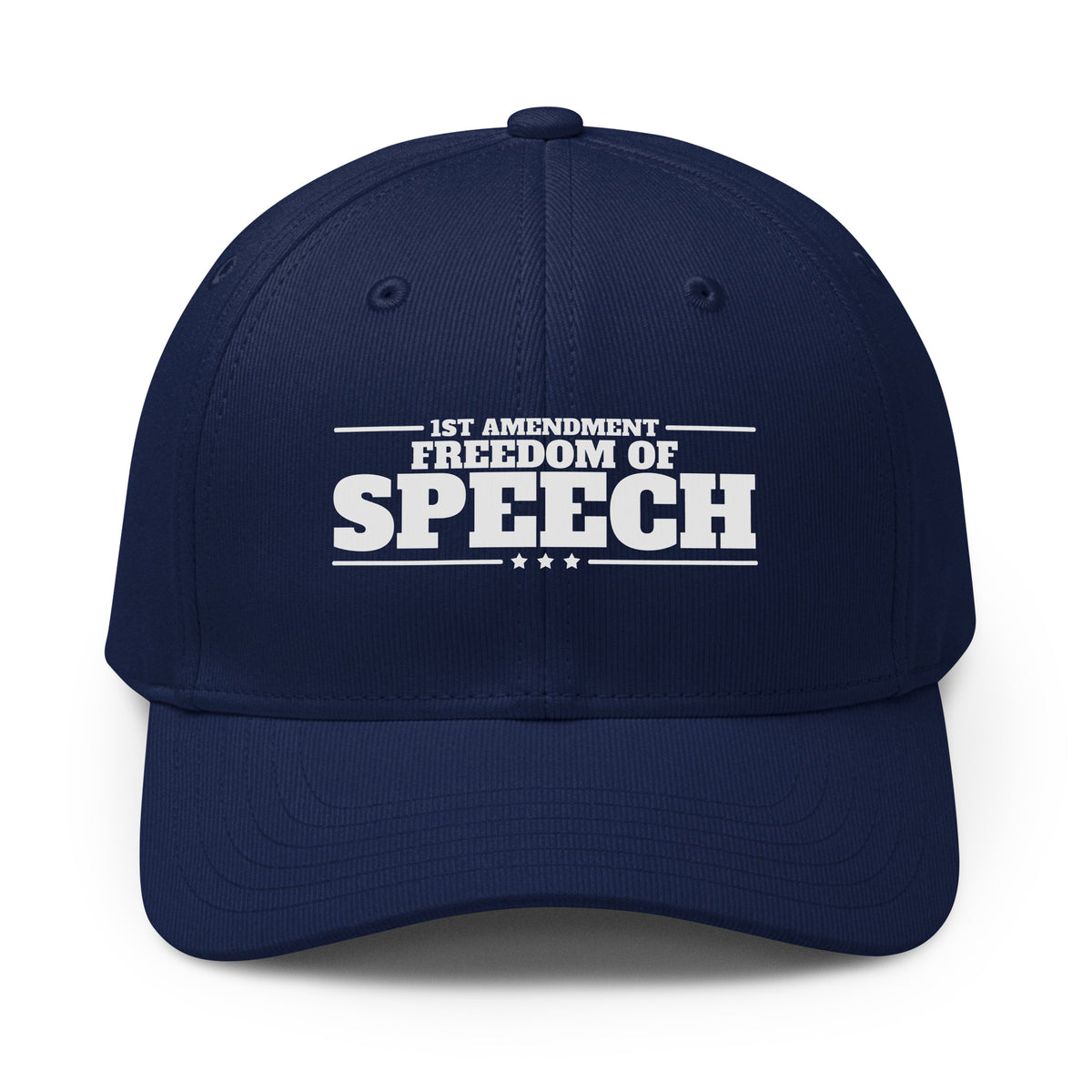 1st Amendment Freedom of Speech Printed Cap Team Navy front | True American