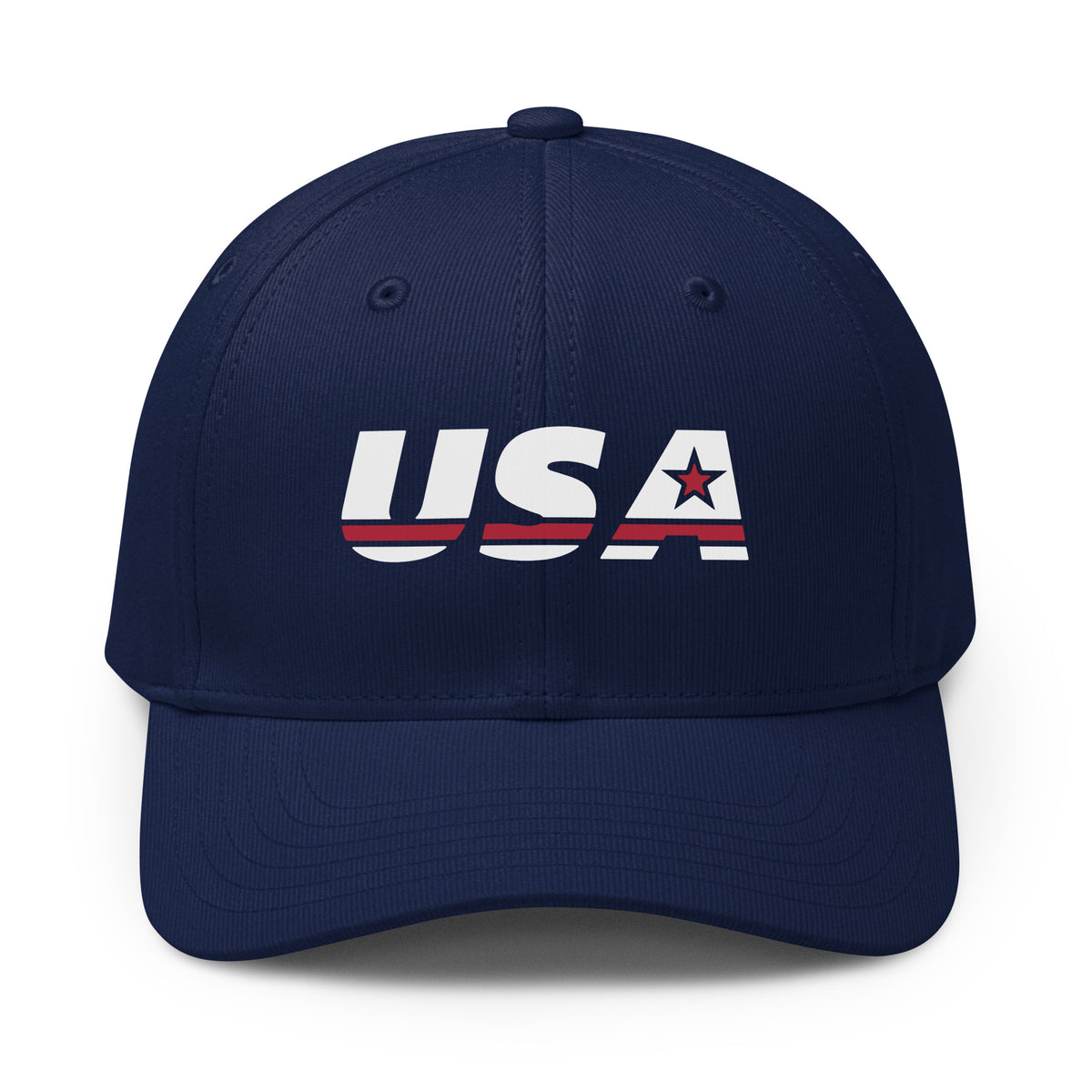 USA Athletic Premium Printed adidas Cap Team Navy Blue front | True American