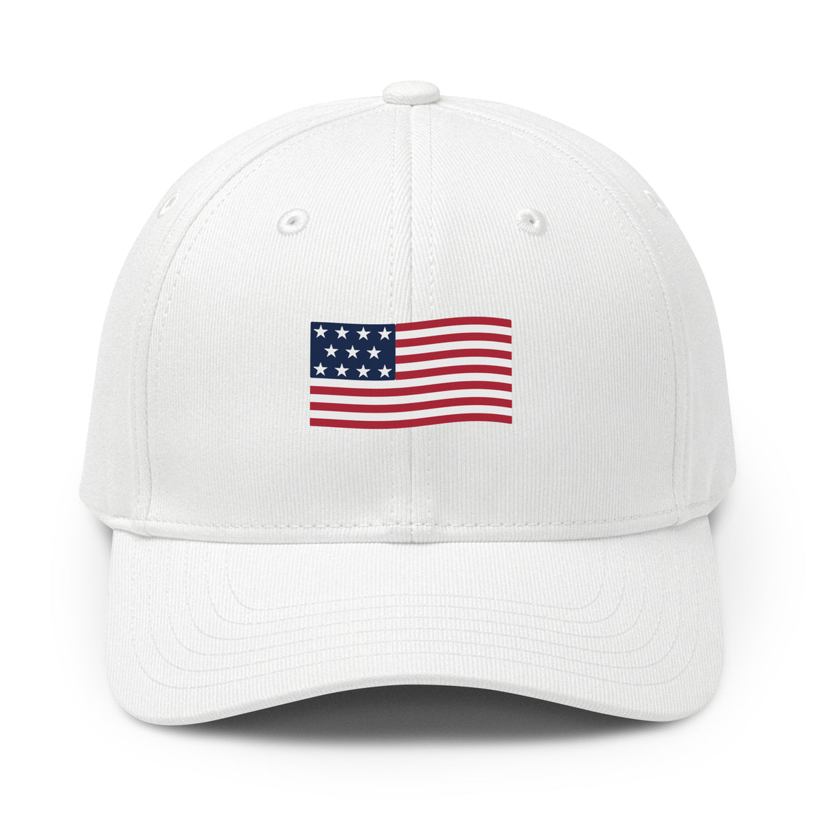American Flag Premium Printed adidas Cap White front | True American