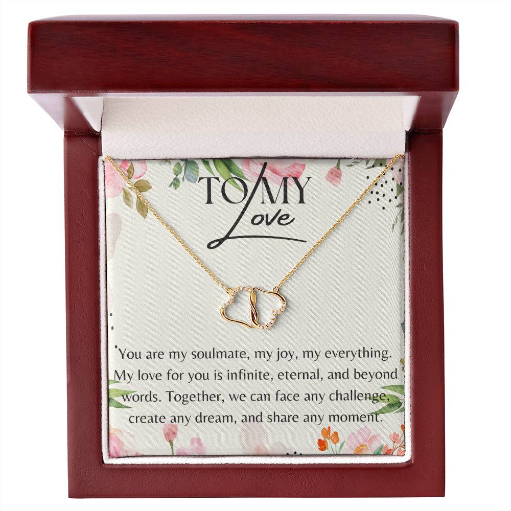 Hand Made Valentine's Gift for Your Wife 10K Solid Yellow Gold Love Knot Necklace. Fast Shipping Guaranteed