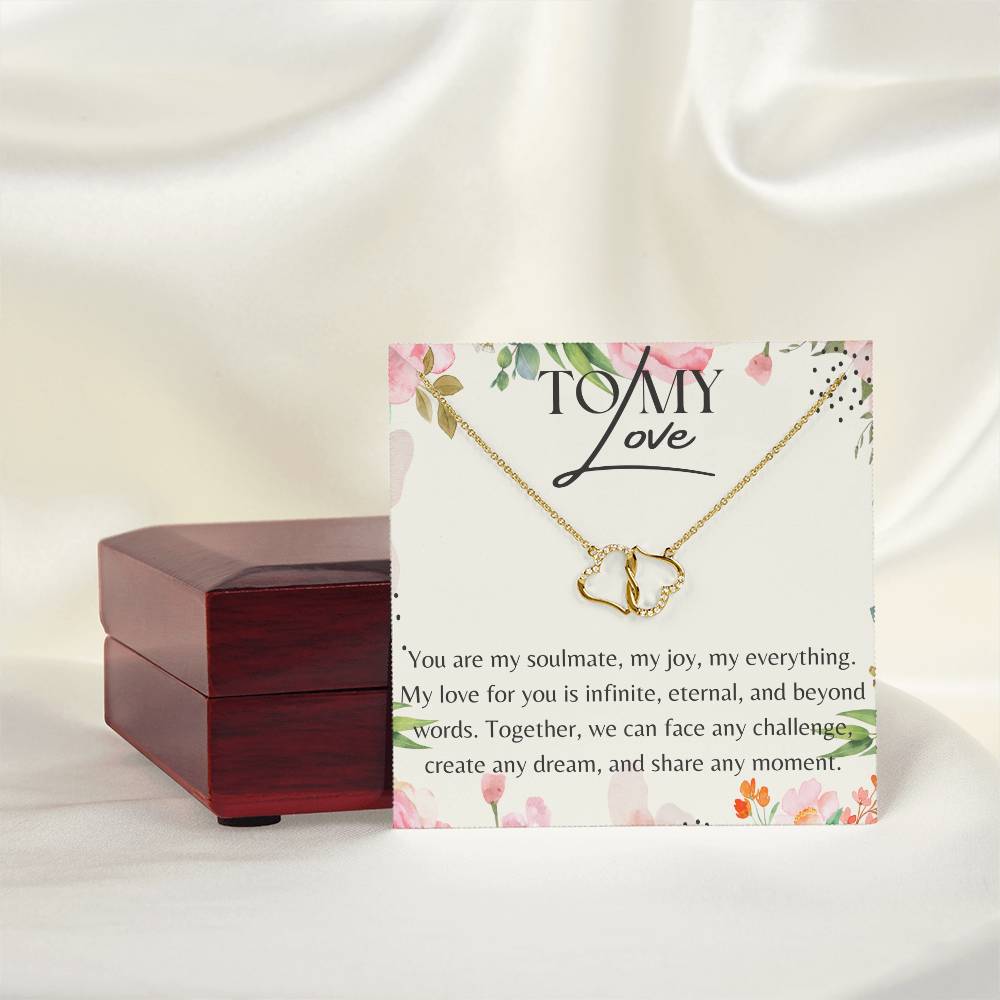 Hand Made Valentine's Gift for Your Wife 10K Solid Yellow Gold Love Knot Necklace. Fast Shipping Guaranteed