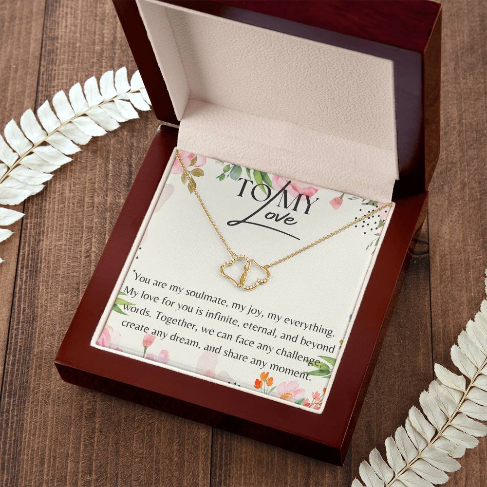 Hand Made Valentine's Gift for Your Wife 10K Solid Yellow Gold Love Knot Necklace. Fast Shipping Guaranteed