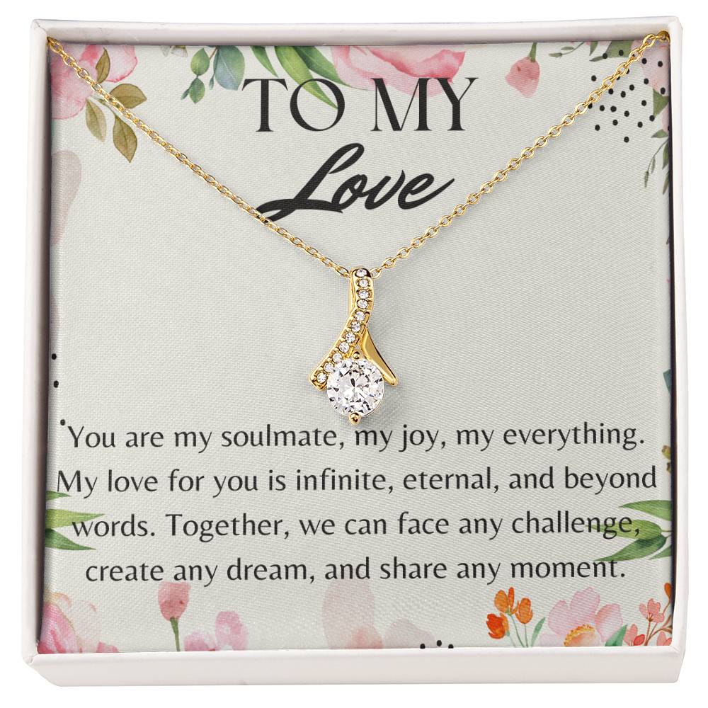 Surprise Your Love with This Necklace and a Sweet Message. Comes in an Elegant Gift Box. A Charming Gift for Your Soulmate on Her Birthday, Valentine's Day, or Any Day. Fast Shipping Guaranteed