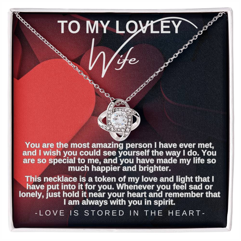 Make Your Wife Feel Special with This Exquisite Necklace and a Romantic Message. Delivered in a Classy Gift Box. A Lovely Gift for Your Soulmate on Her Birthday, Valentine's Day, or Just Because. Fast Shipping Guaranteed.