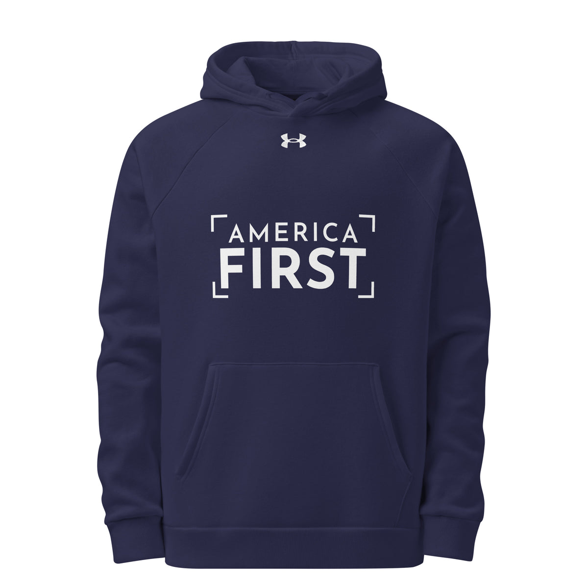 America First Bracket UA Hoodie Navy front | True American