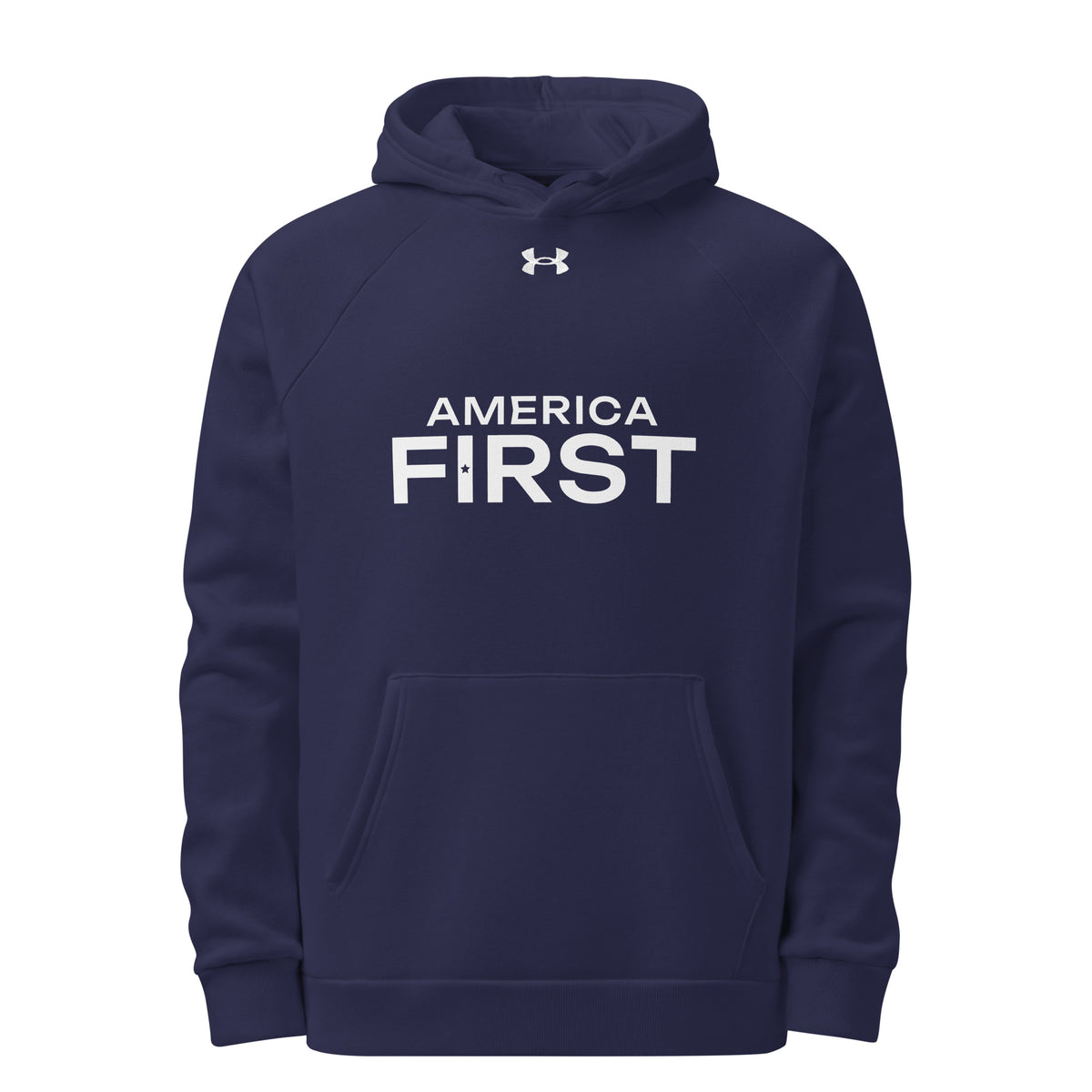 America First Hero Star UA Hoodie Navy front | True American