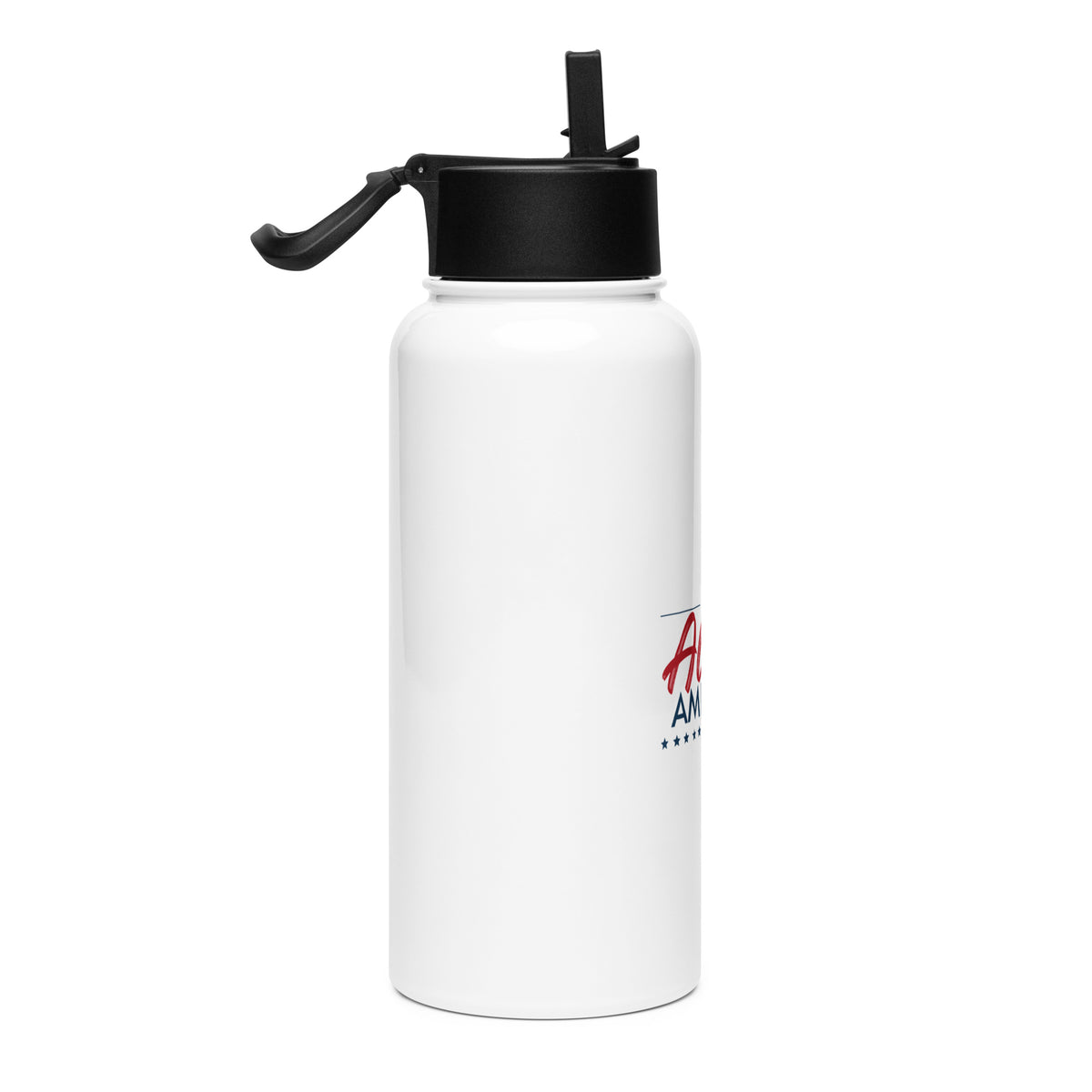 Always American 32oz Water Bottle White right side | True American