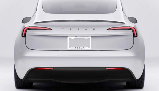 Tesla Red Metal License Plate Frame
