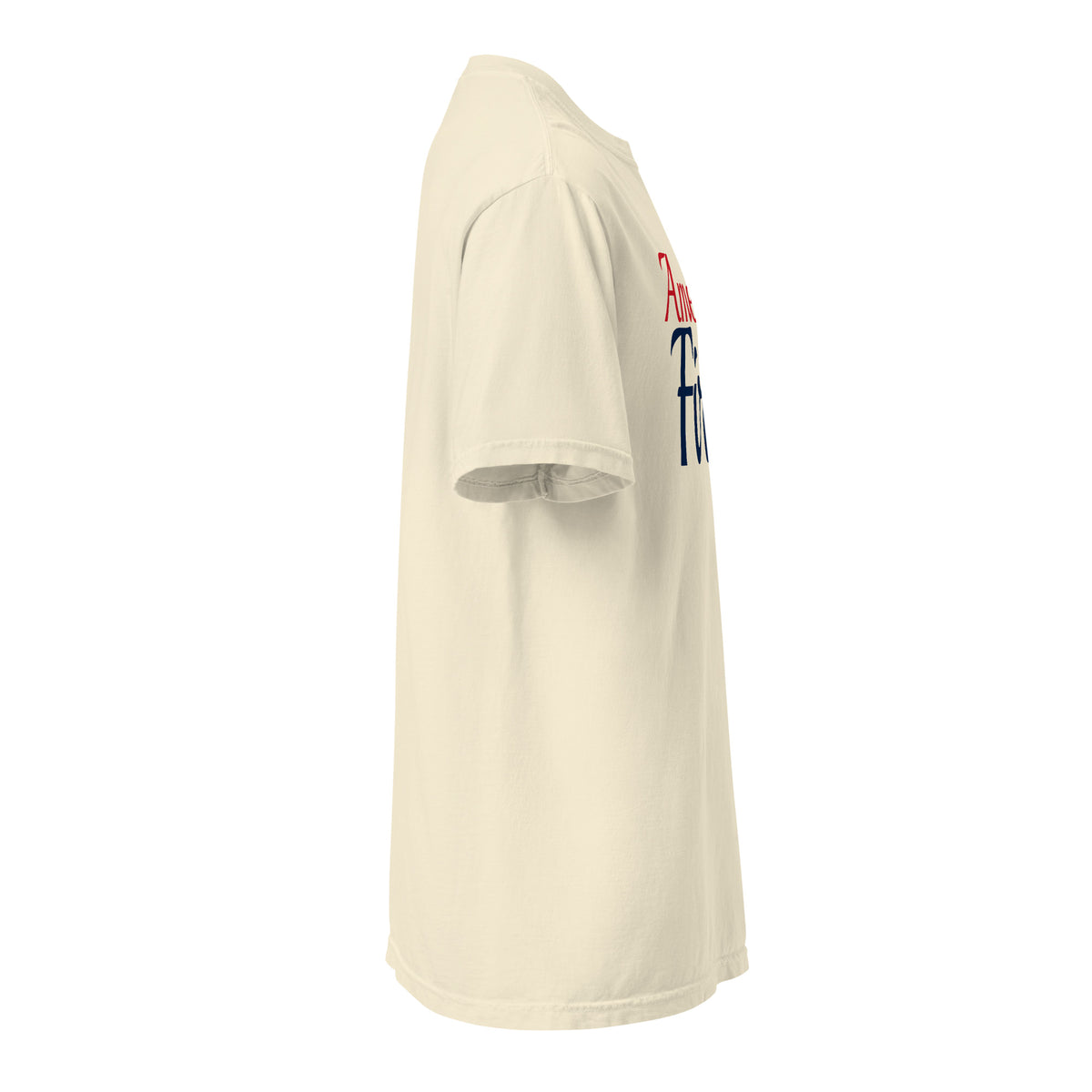 America First Brush Heavyweight Tee - Light Ivory right side | True American
