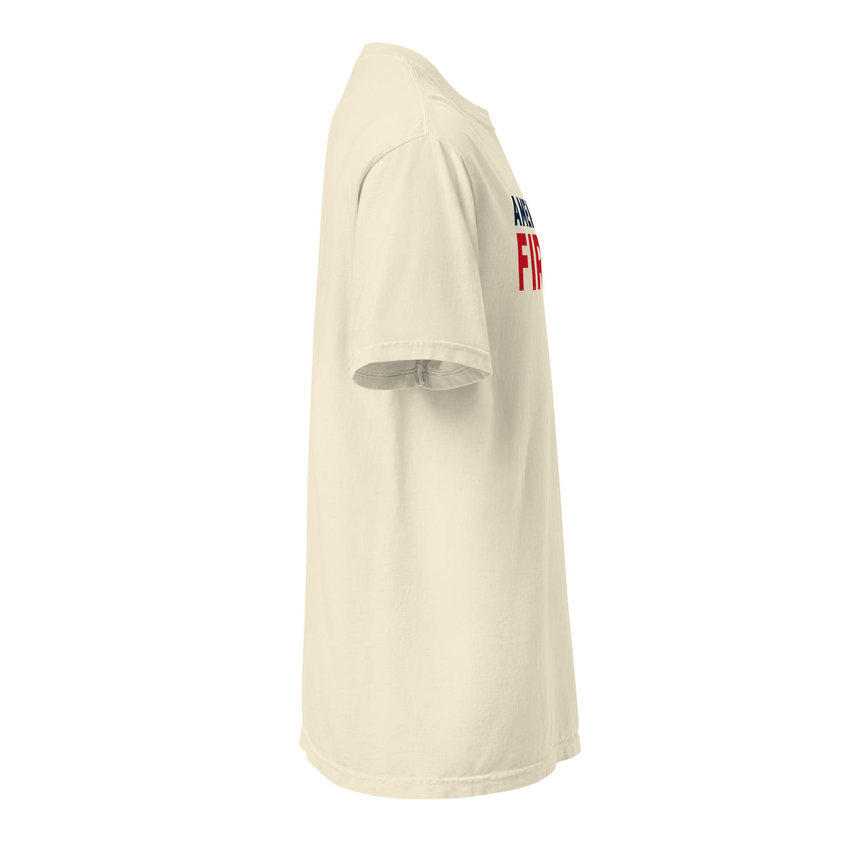 America First Italic Heavyweight Tee - Light Ivory right side | True American