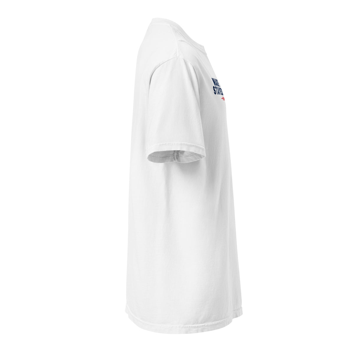 Made Free. Stayed Free. Heavyweight Tee, White, right sleeve | True American
