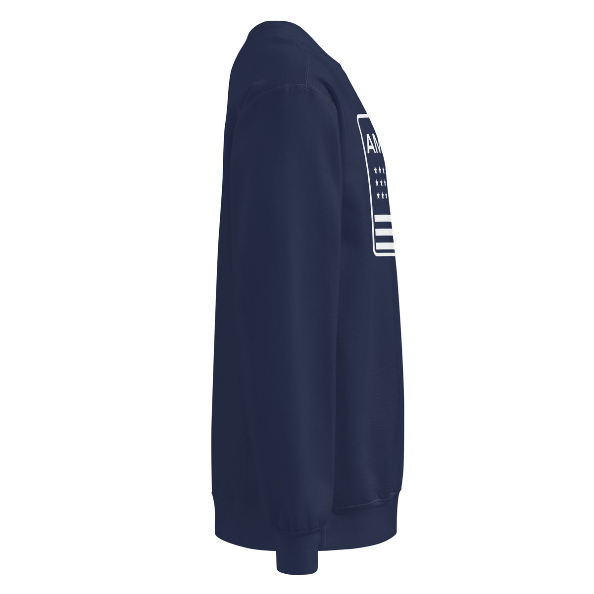 Proud American Flag Patch Crewneck Sweatshirt True Navy right side | True American