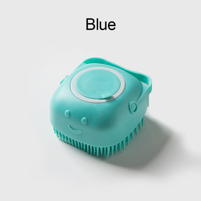 Soft Silicone Dog Brush, Bathroom Dog Bath Brush Massage Gloves Soft Safety Silicone Comb with Shampoo Box Pet Accessories for Cats Shower Grooming Tool