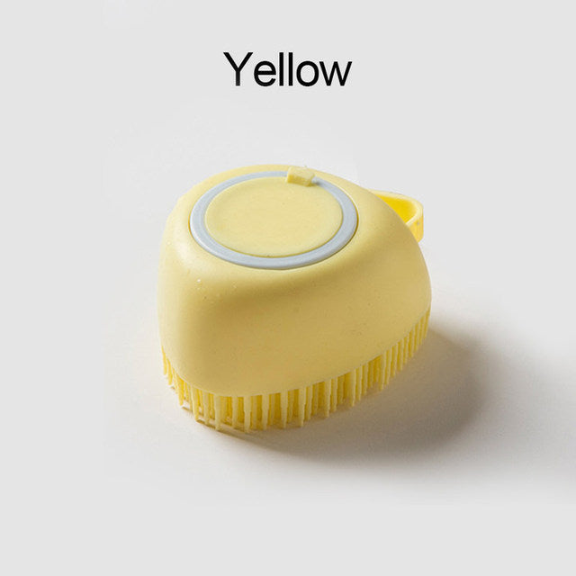 Soft Silicone Dog Brush, Bathroom Dog Bath Brush Massage Gloves Soft Safety Silicone Comb with Shampoo Box Pet Accessories for Cats Shower Grooming Tool