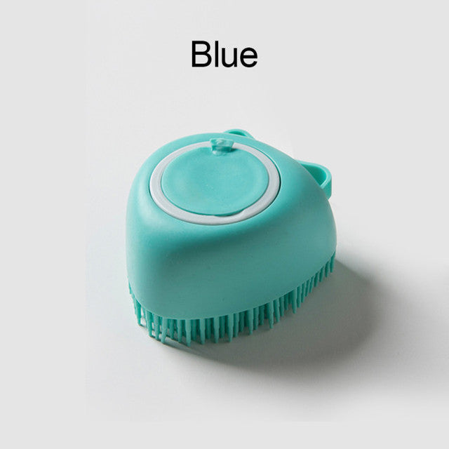 Soft Silicone Dog Brush, Bathroom Dog Bath Brush Massage Gloves Soft Safety Silicone Comb with Shampoo Box Pet Accessories for Cats Shower Grooming Tool