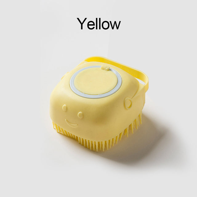 Soft Silicone Dog Brush, Bathroom Dog Bath Brush Massage Gloves Soft Safety Silicone Comb with Shampoo Box Pet Accessories for Cats Shower Grooming Tool