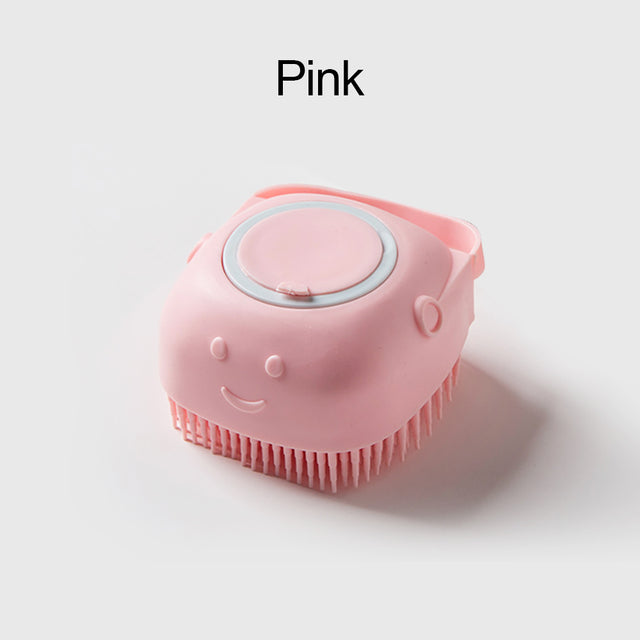 Soft Silicone Dog Brush, Bathroom Dog Bath Brush Massage Gloves Soft Safety Silicone Comb with Shampoo Box Pet Accessories for Cats Shower Grooming Tool