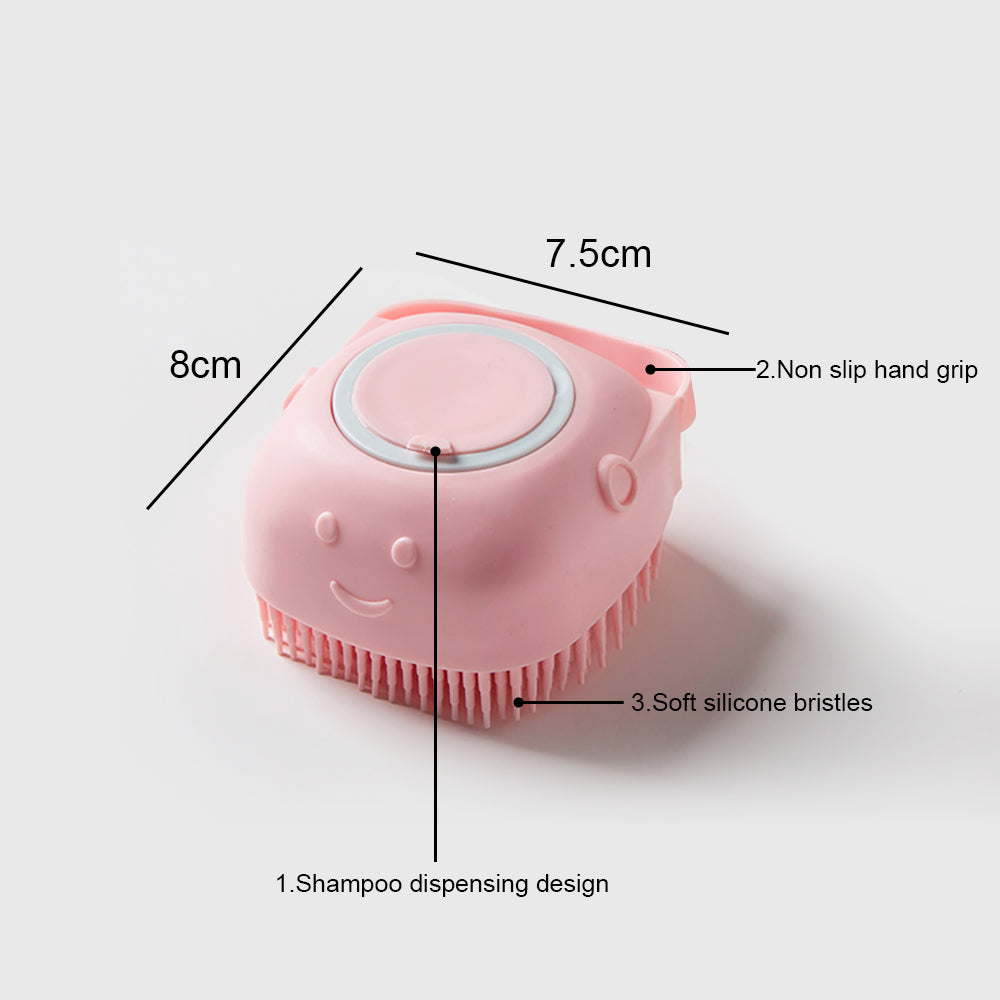 Soft Silicone Dog Brush, Bathroom Dog Bath Brush Massage Gloves Soft Safety Silicone Comb with Shampoo Box Pet Accessories for Cats Shower Grooming Tool