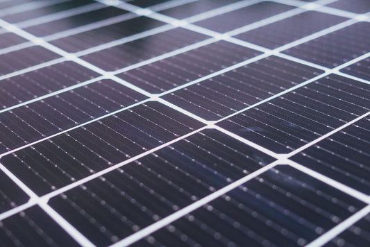 Close-up of solar panels inspected by electroluminescence imaging