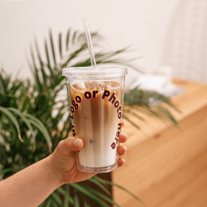 Design custom Clear plastic tumbler