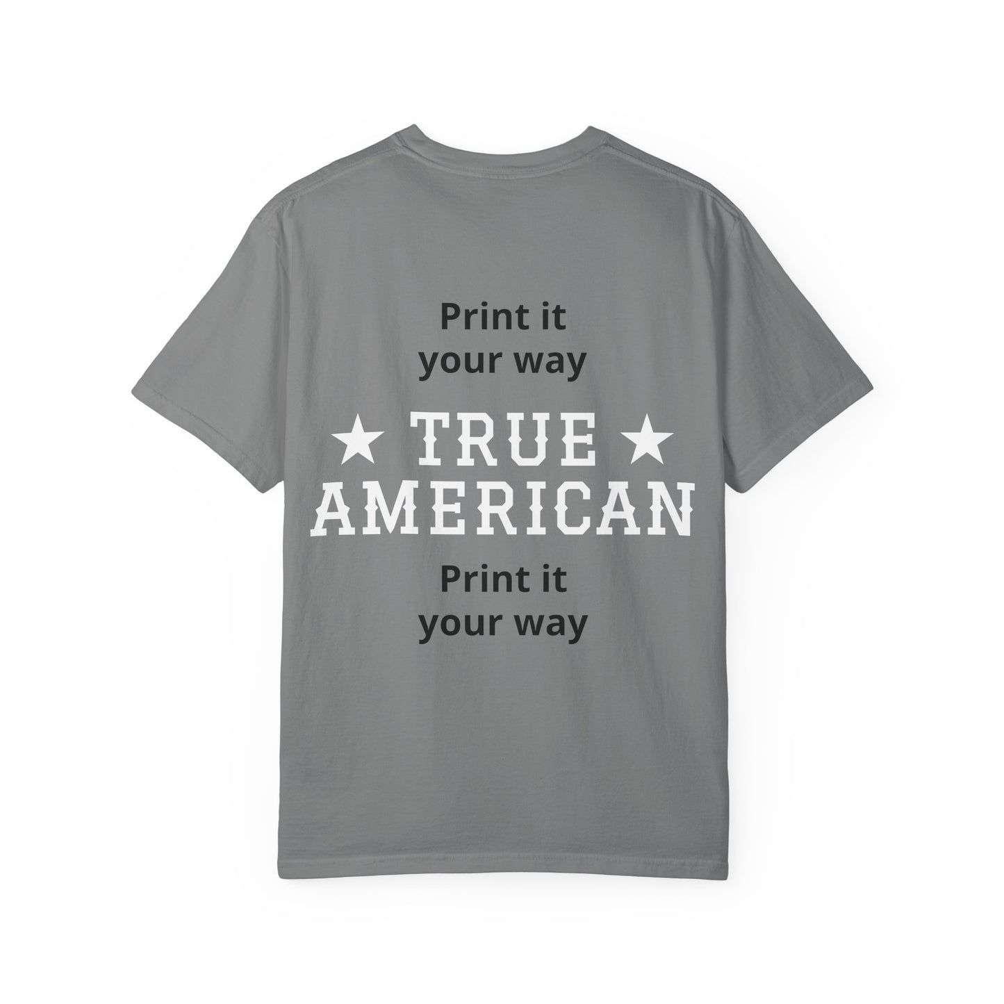 Personalized True American T-Shirt - Customized Patriotic USA Flag Shirt
