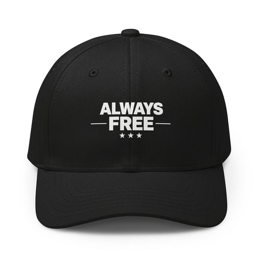 Always Free Baseball Cap, Patriotic Adjustable Hat (Dark Edition) | True American