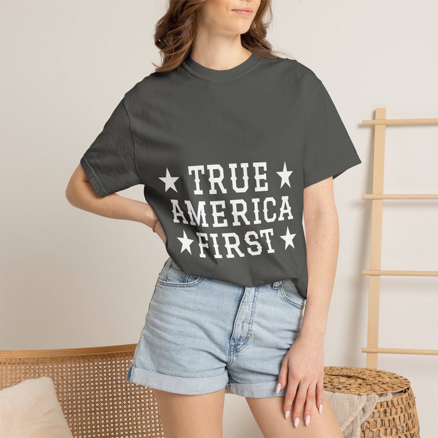 Personalized True American T-Shirt - Customized Patriotic USA Flag Shirt