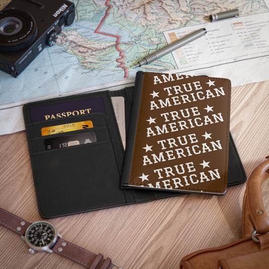 True American Passport Cover — Patriotic Brown Travel Protector
