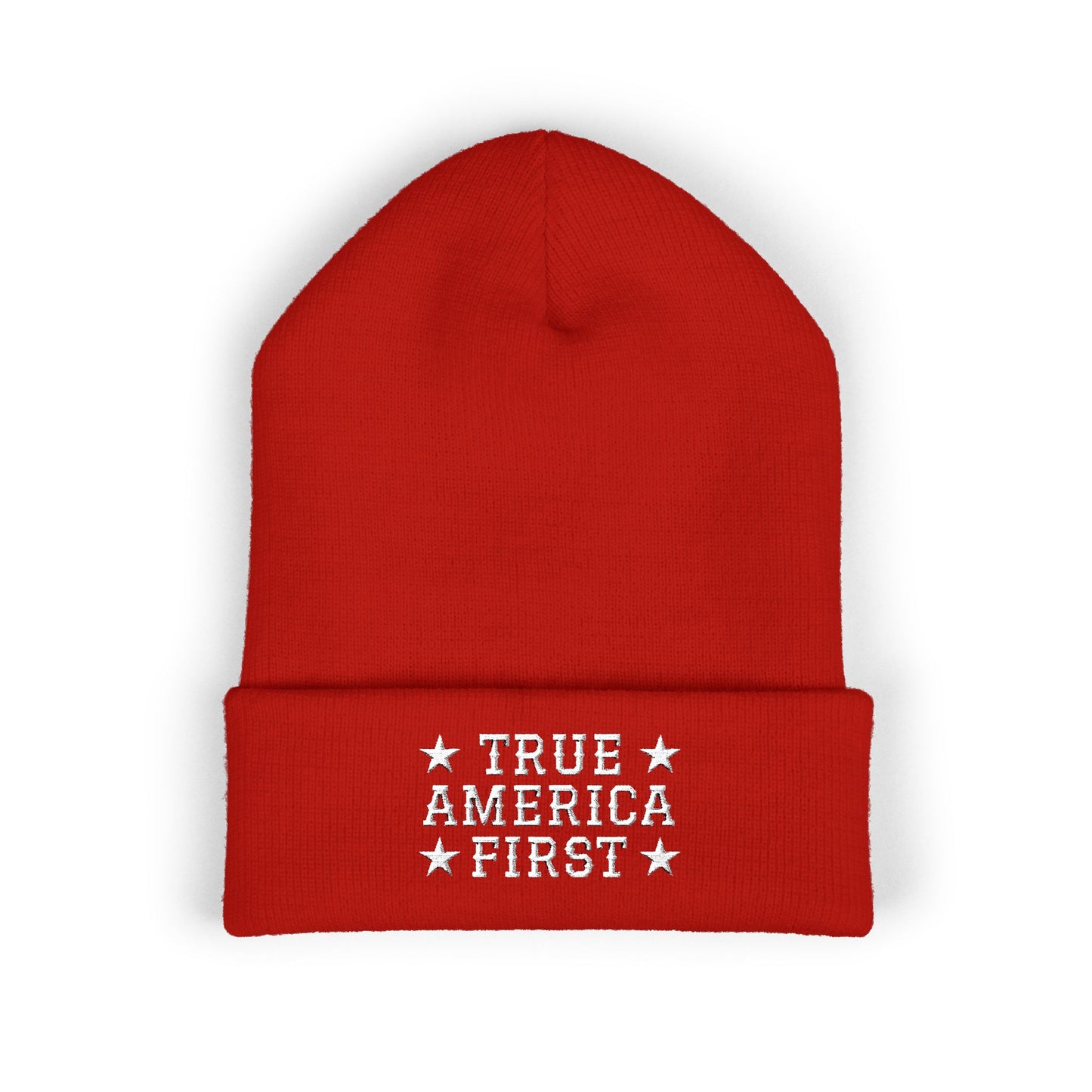 Beanie - "True America First" Embroidered Cuffed Beanie