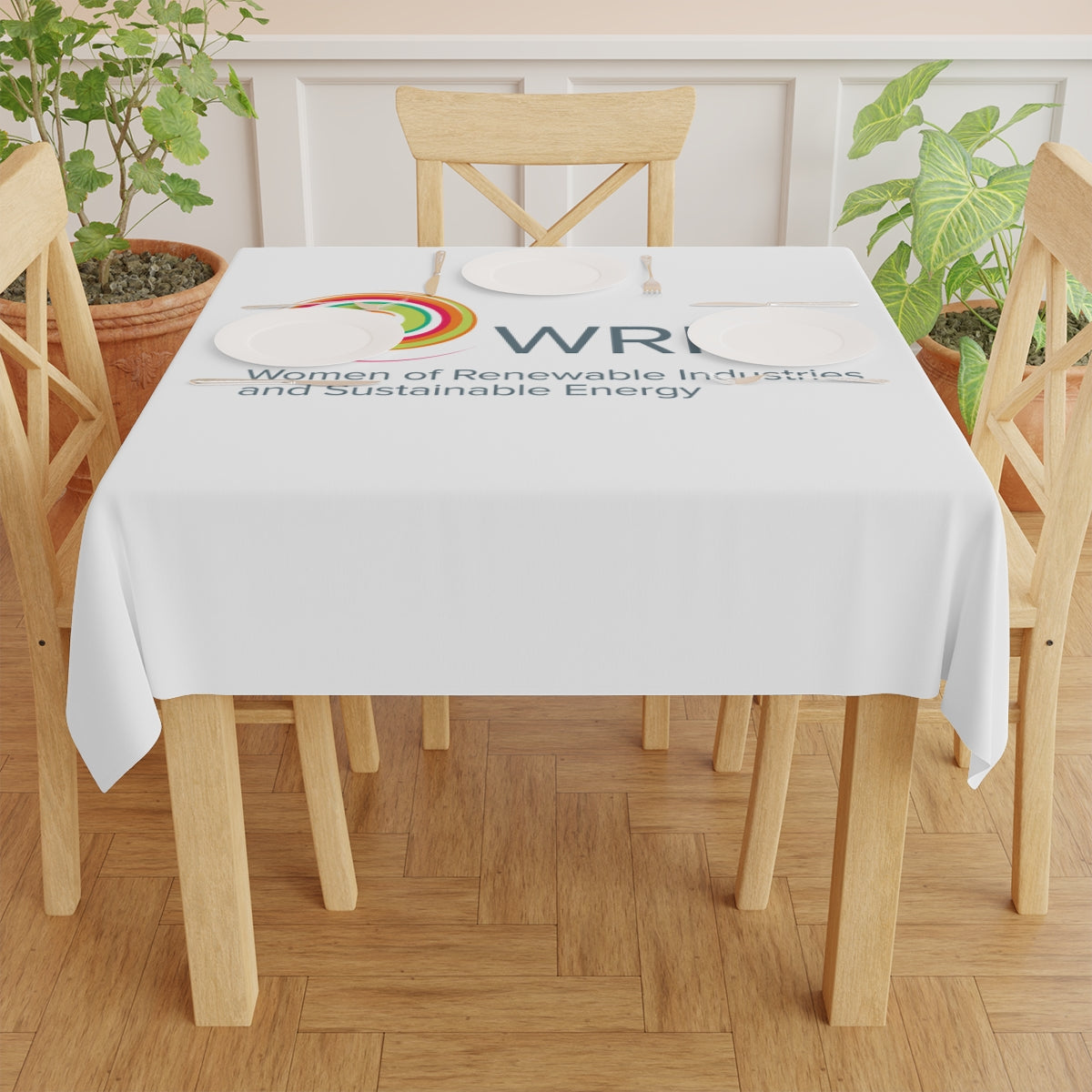 WRISE Logo Tablecloth — Women of Renewable Industries & Sustainable Energy Branded Table Cover
