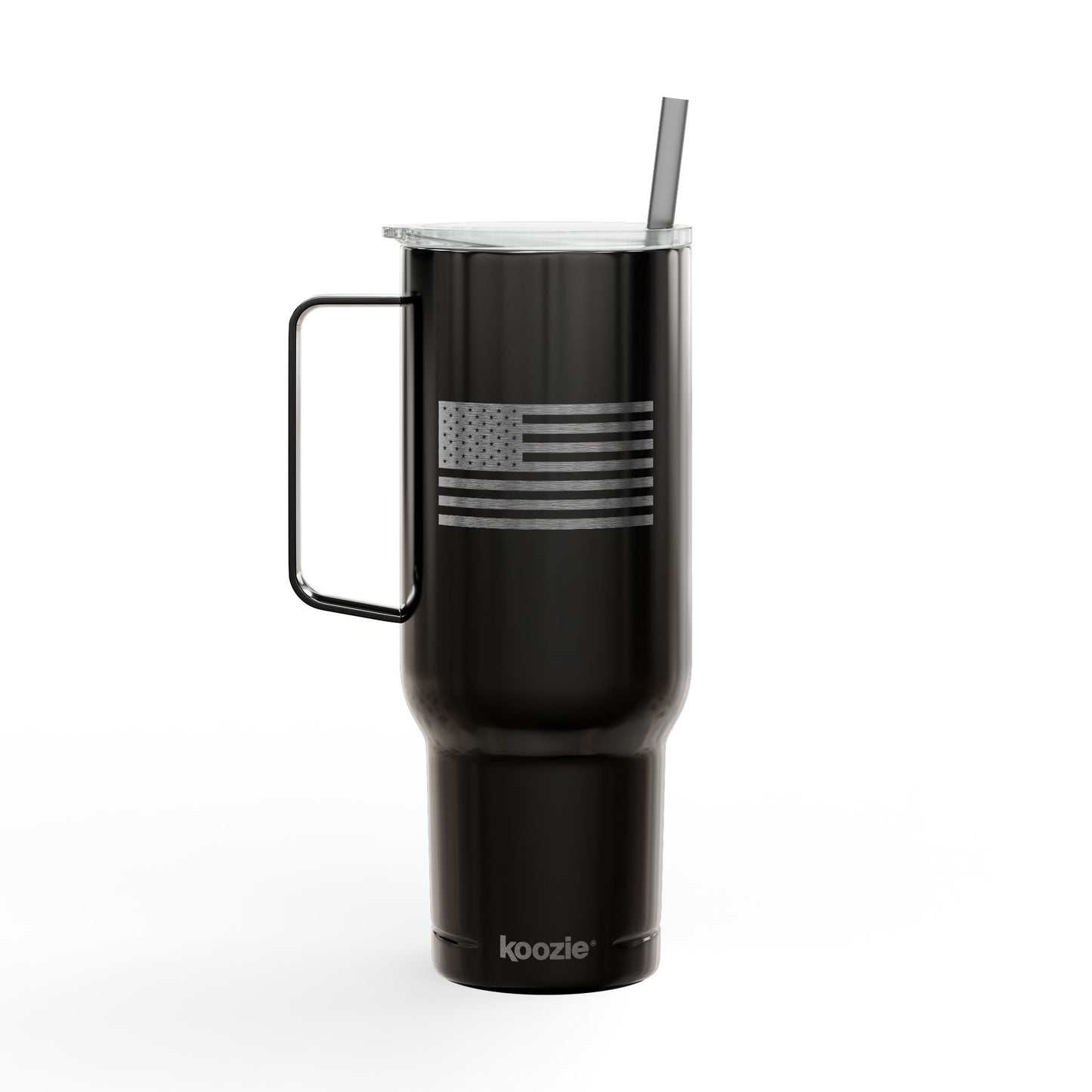 40oz Engraved Insulated Tumbler CUP – TRUE American and Flag Design, Travel Mug with Lid