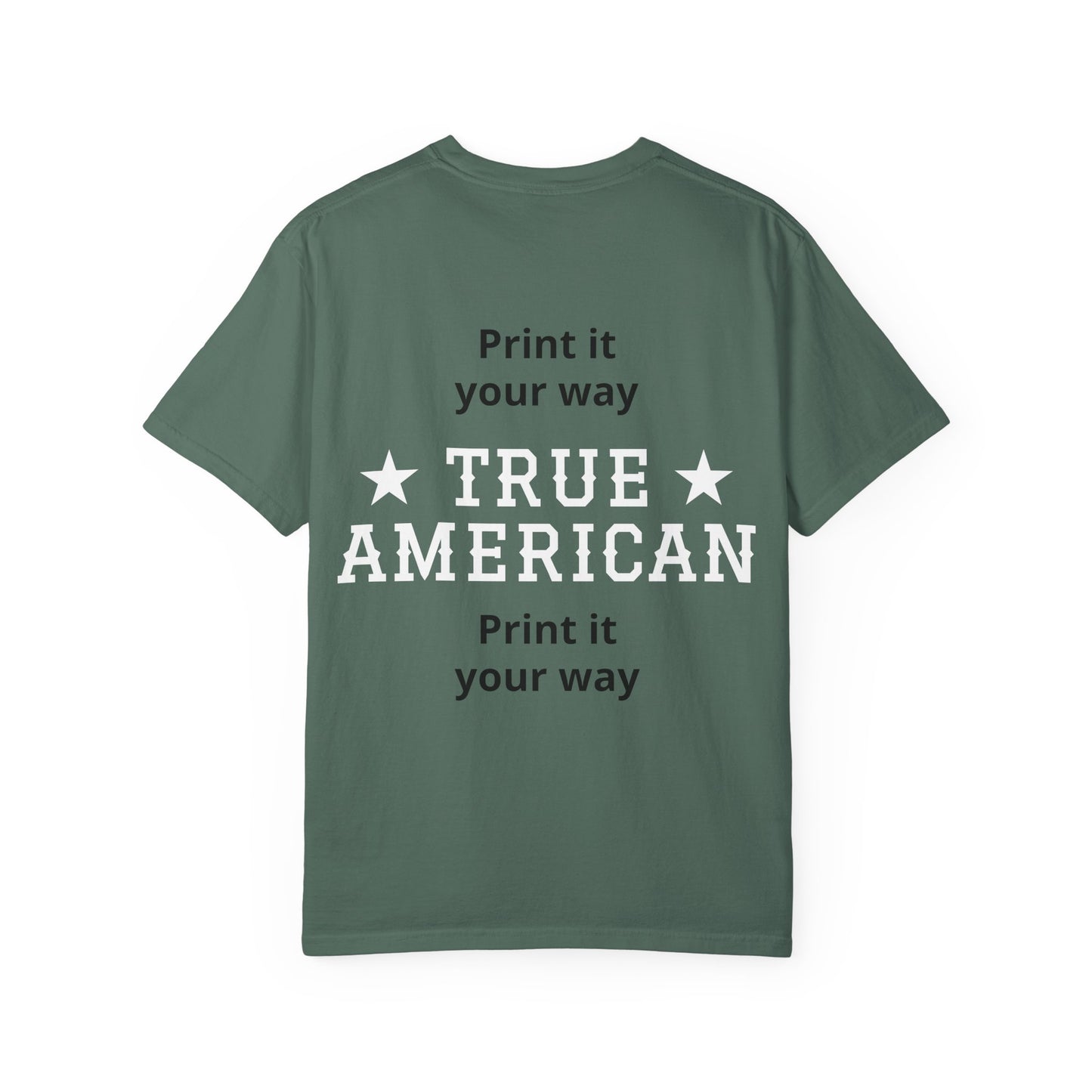 Personalized True American T-Shirt - Customized Patriotic USA Flag Shirt