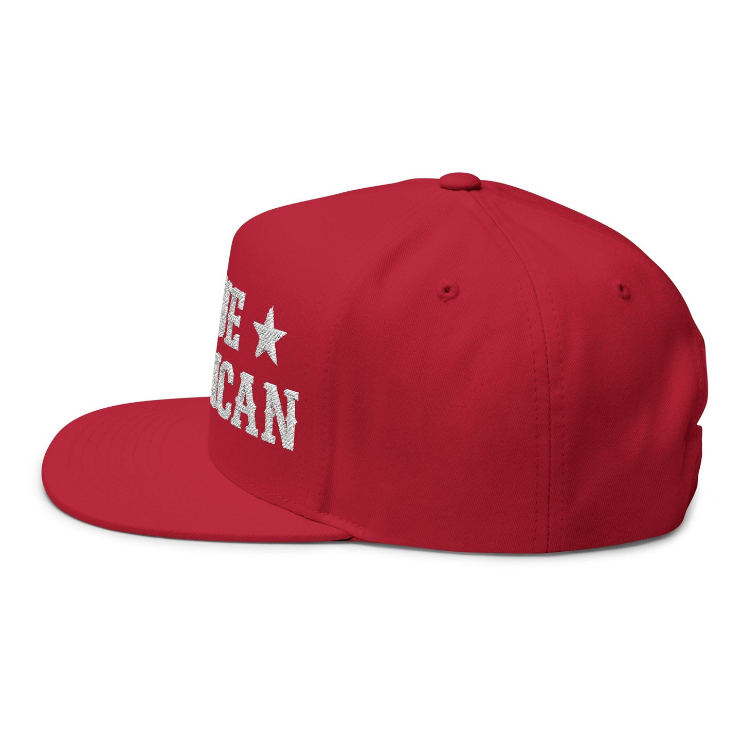 True American Embroidered Flat Bill Cap — Patriotic USA Snapback Hat