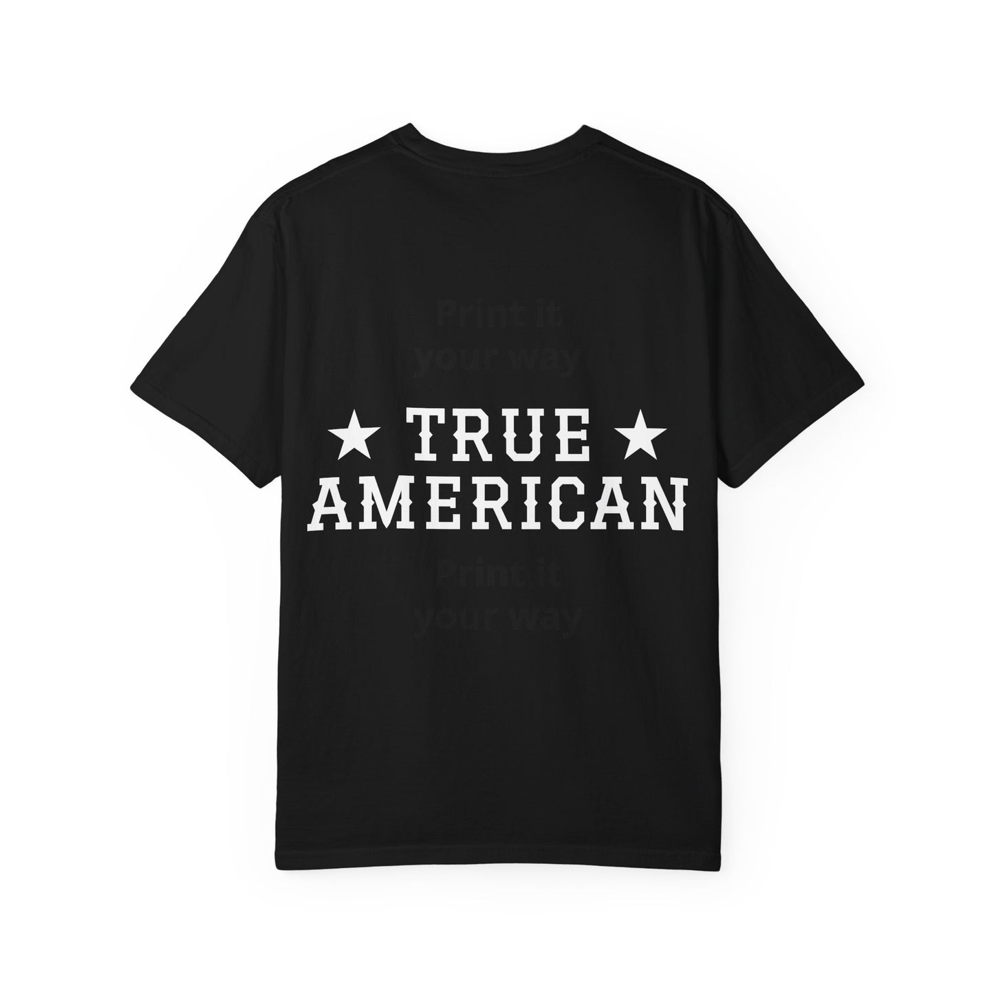 Personalized True American T-Shirt - Customized Patriotic USA Flag Shirt