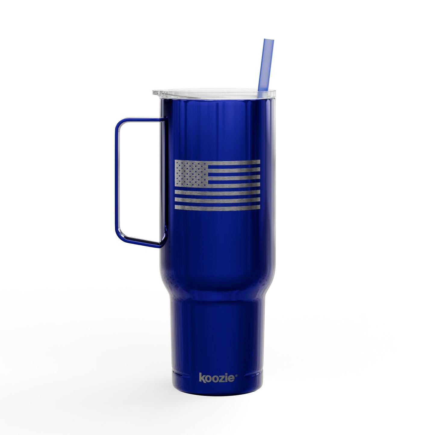 40oz Engraved Insulated Tumbler CUP – TRUE American and Flag Design, Travel Mug with Lid