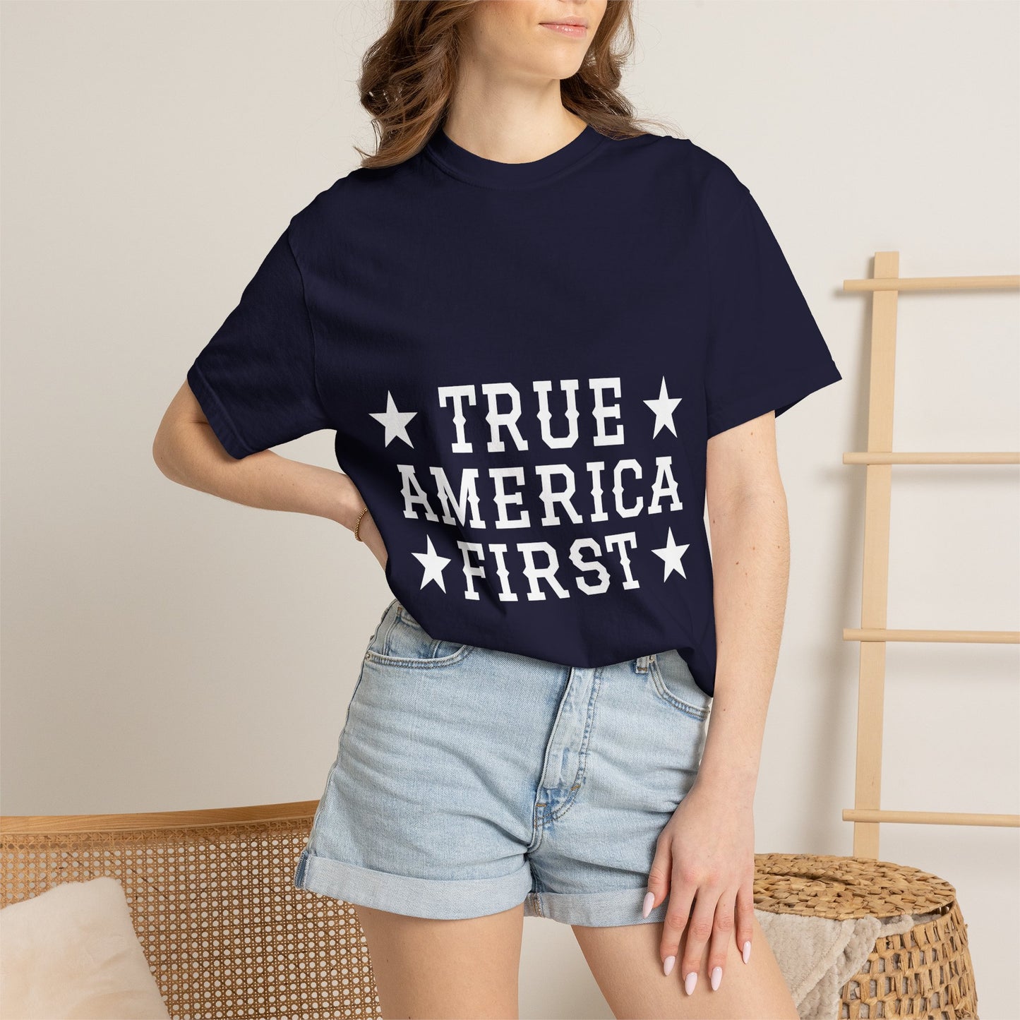 Personalized True American T-Shirt - Customized Patriotic USA Flag Shirt