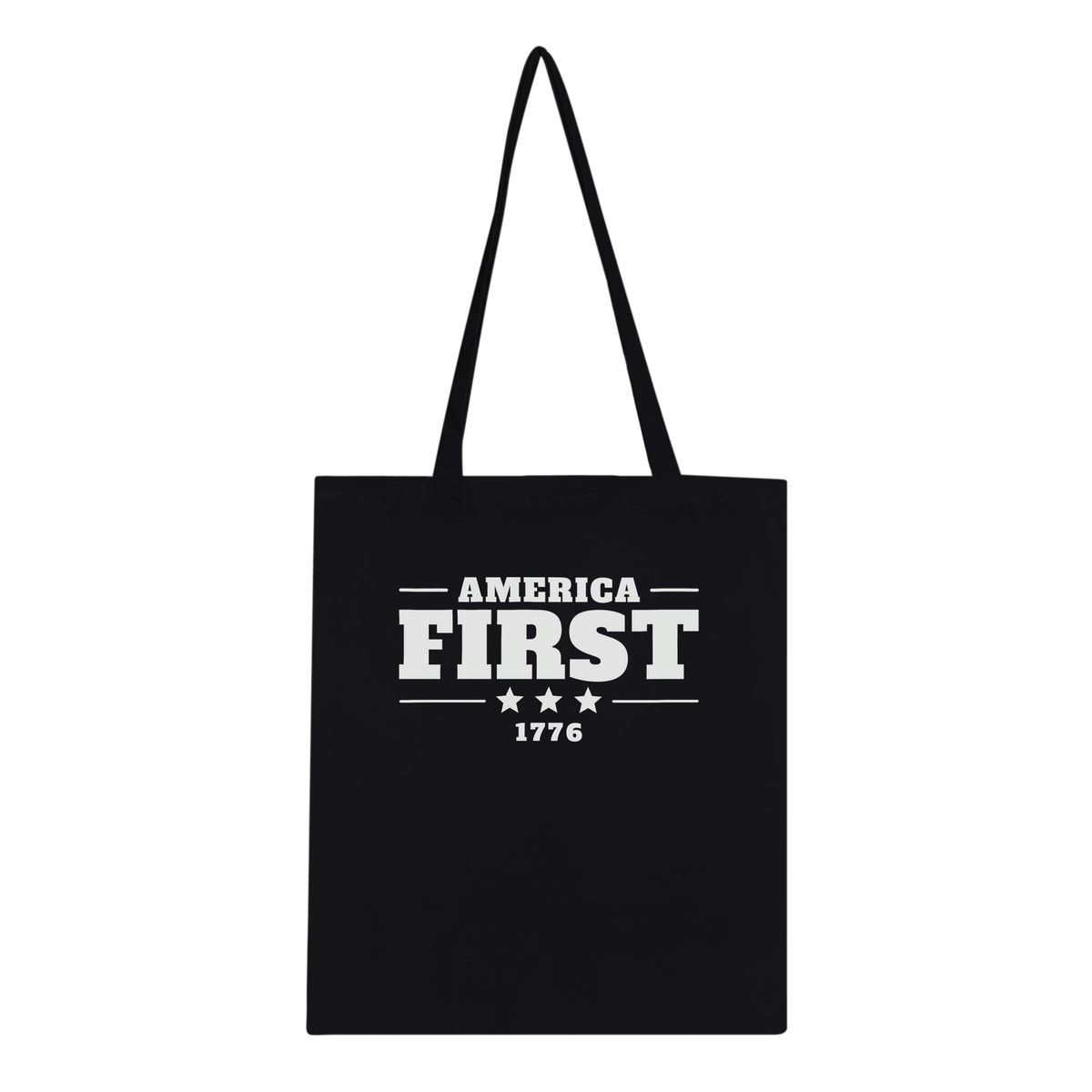 America First 1776 Classic Tote Black front | True American