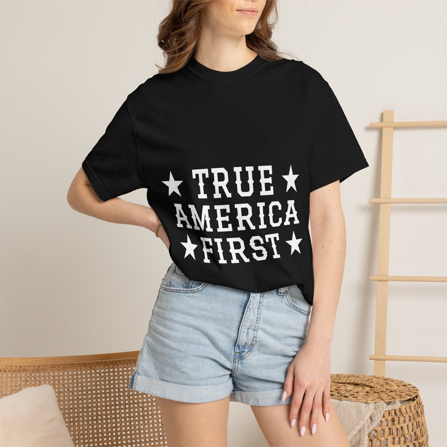 Personalized True American T-Shirt - Customized Patriotic USA Flag Shirt