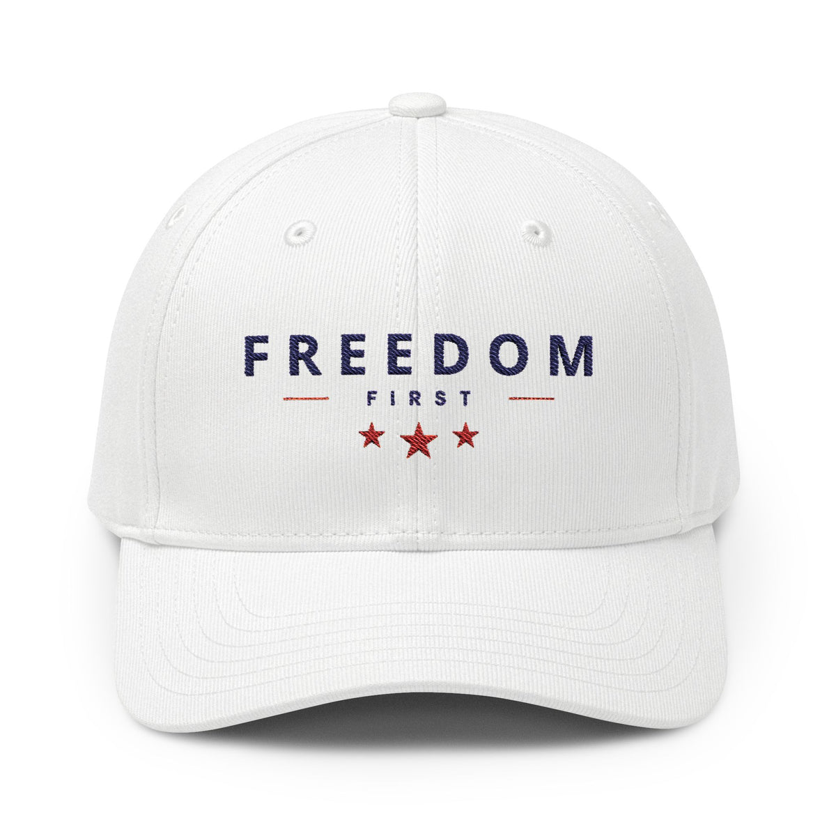 Freedom First Baseball Cap – Patriotic Embroidered Cap (adidas® Alliance blank)
