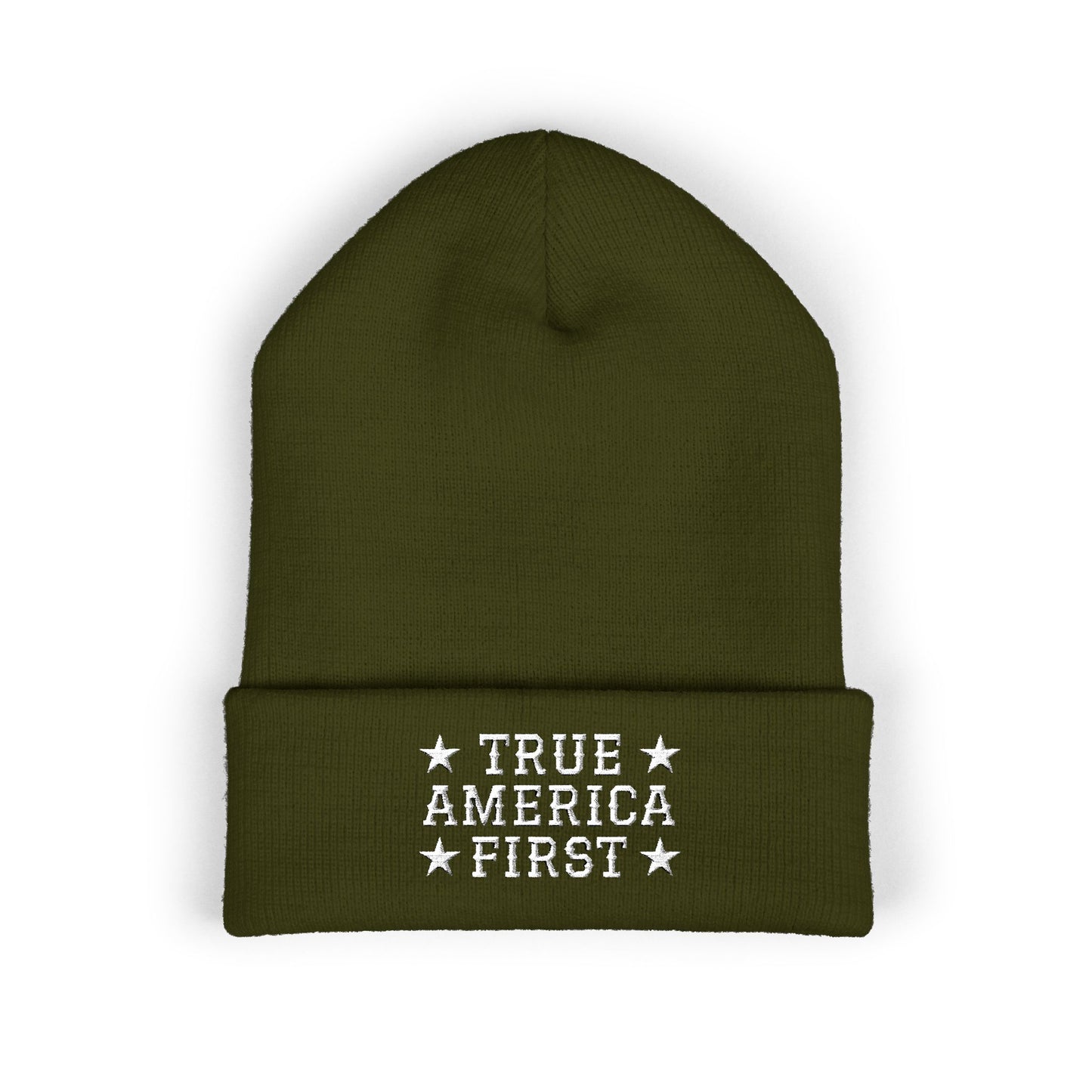 Beanie - "True America First" Embroidered Cuffed Beanie