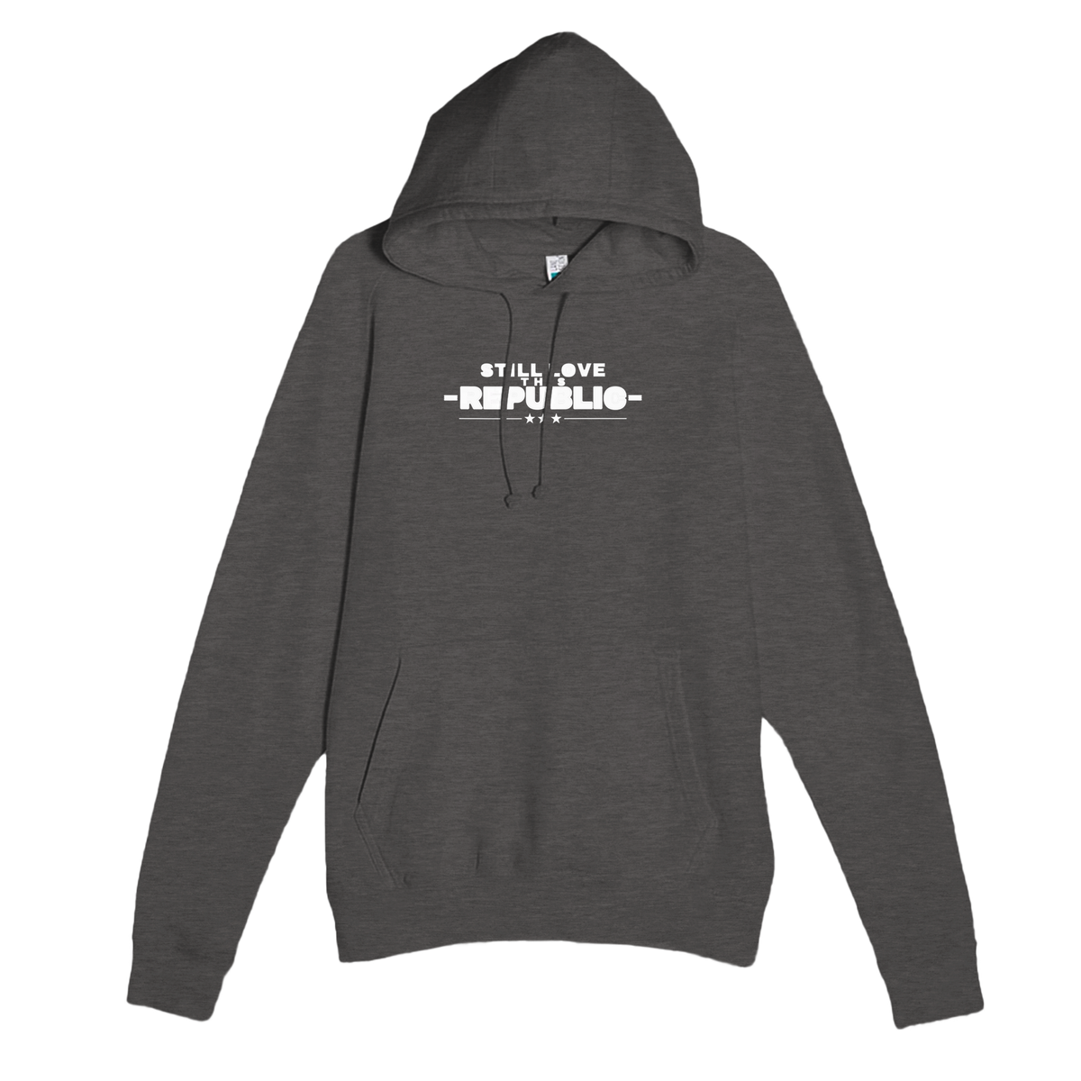 Still Love This Republic Hoodie Heather Charcoal front | True American
