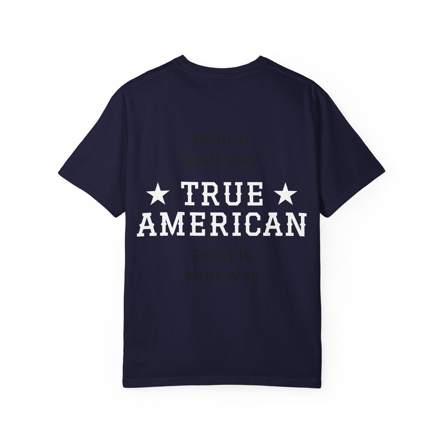 Personalized True American T-Shirt - Customized Patriotic USA Flag Shirt