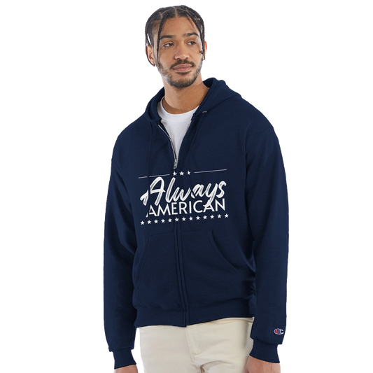 True American - Unisex Powerblend Zip Hoodie, Navy